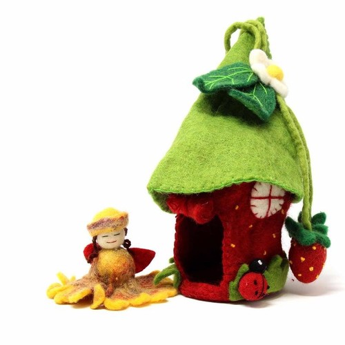 Felted strawberry fairy - felted,