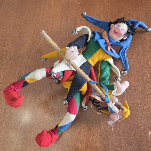 Vintage jester felt doll - vintage,